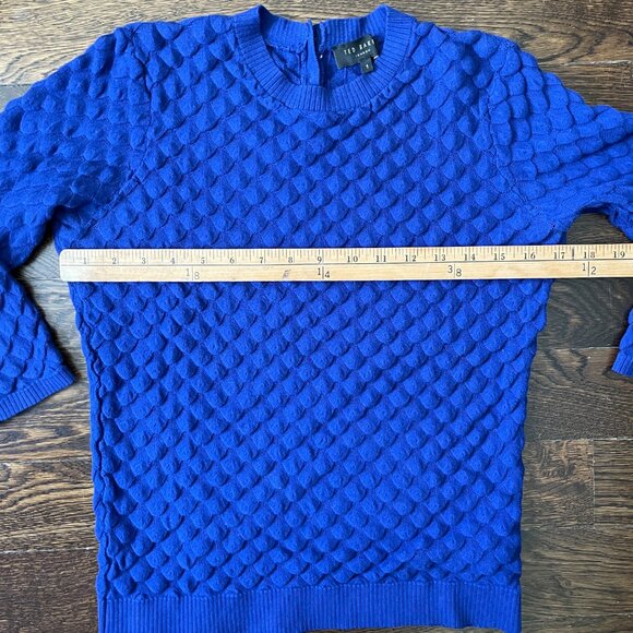 Ted Baker Yayoi Royal Blue Cotton/Cashmere Knit -Size 2/4 - Picture 7 of 10